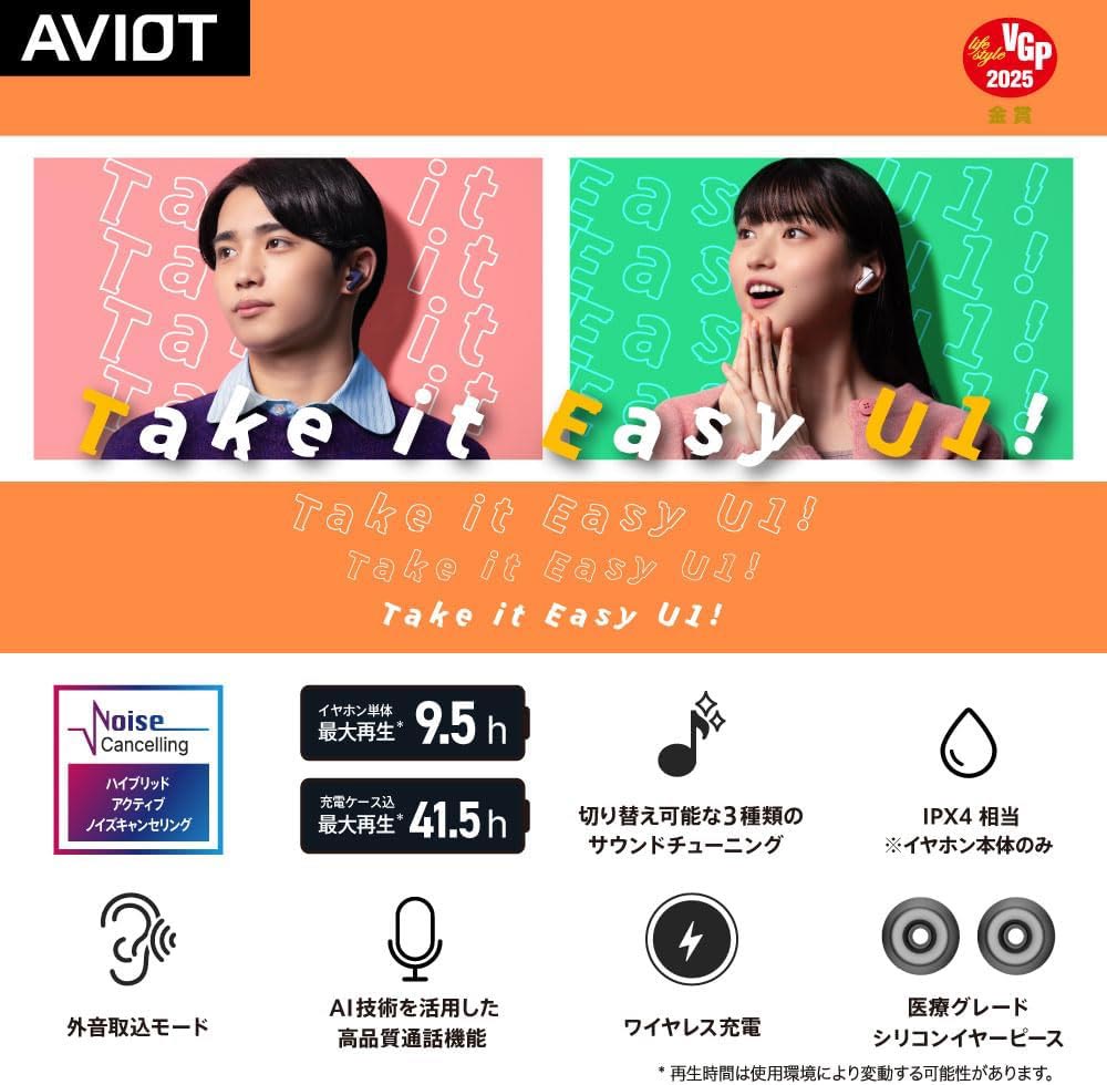 AVIOT | 真無線降噪藍牙耳機 TE-U1